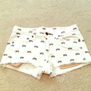 Rag & Bone White Denim Bicycle Cutoff Shorts